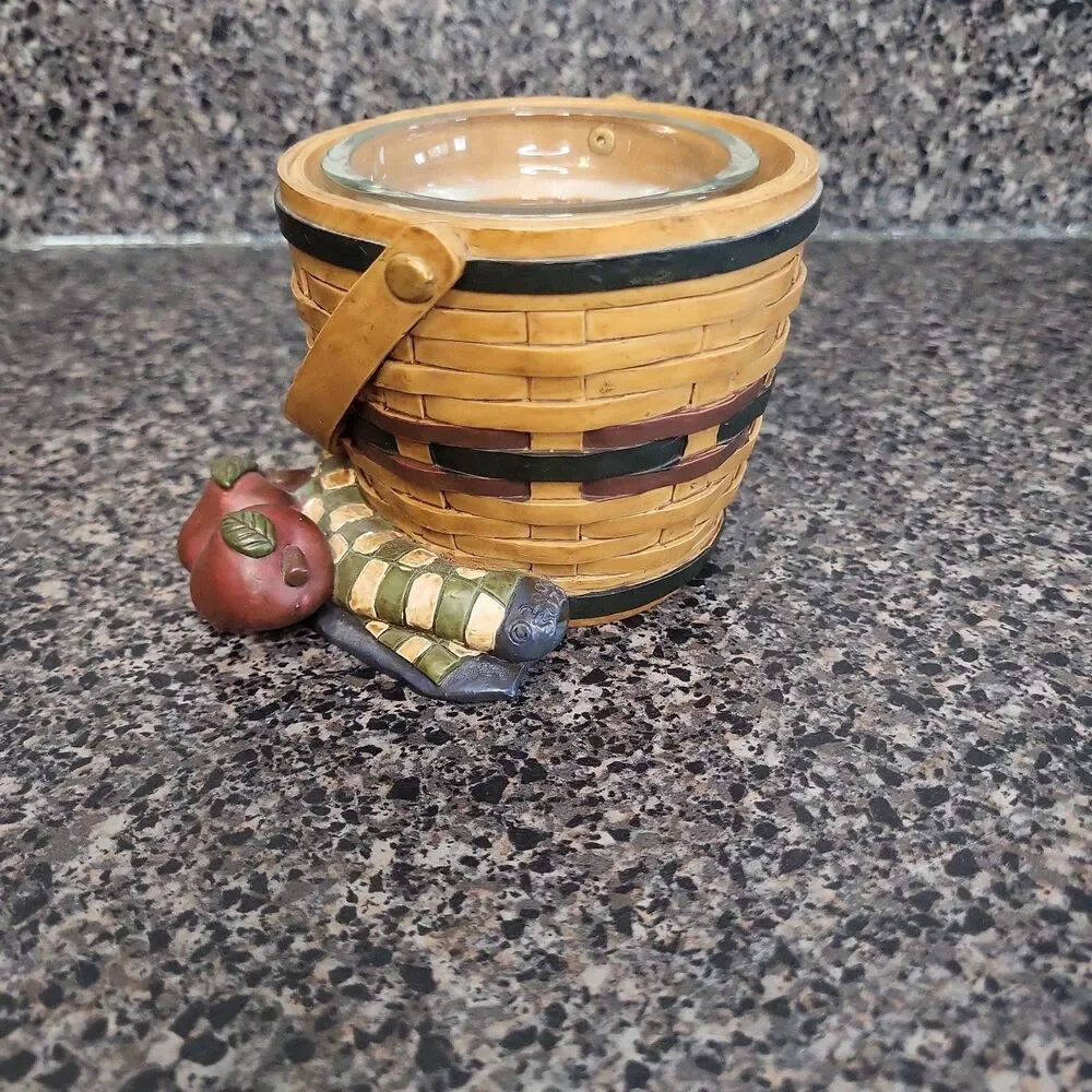 Suzi Skoglund Blossom Bucket Resin Woven Basket‎ Apples Decor 2000 Cottagecore